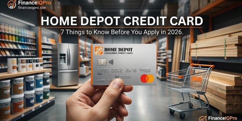 Home Depot credit card 2026 guide showing financing options, APR, fees, and benefits for home improvement purchases.