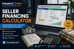 Seller financing calculator for estimating payments, interest, amortization, and balloon balance