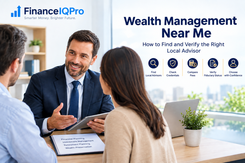 Wealth management near me guide showing how to find and verify a local financial advisor
