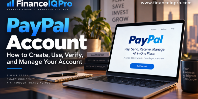 Featured image ALT text: **PayPal account guide showing how to create, verify, use, and manage a PayPal account for online payments and money transfers